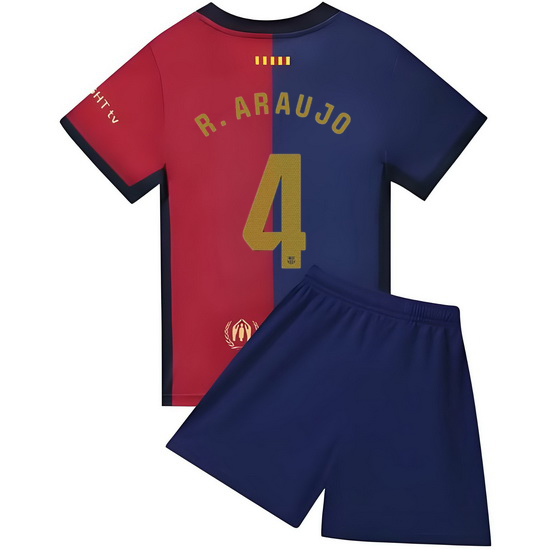24/25 Ronald Araujo #4 Blue/Garnet Team Home Youth Shirt