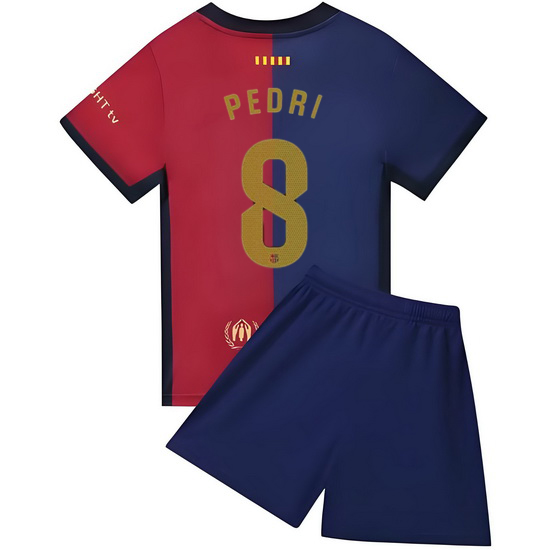 24/25 Pedri #8 Blue/Garnet Team Home Youth Soccer Shirt