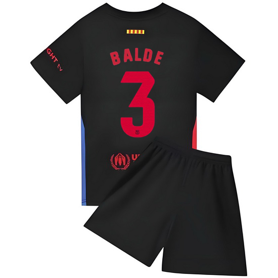 24/25 Alejandro Balde #3 Black Team Away Youth Soccer Shirt