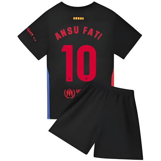 24/25 Ansu Fati #10 Black Team Away Youth Soccer Shirt