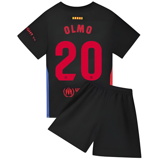 24/25 Dani Olmo #20 Black Team Away Youth Soccer Shirt