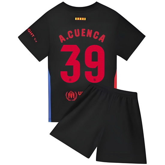 24/25 Andres Cuenca #39 Black Team Away Youth Soccer Shirt