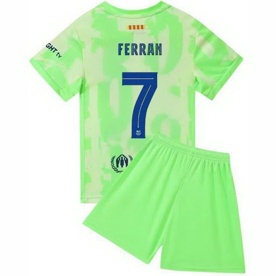 24/25 Ferran Torres #7 Minty Green Team Third Youth Shirt