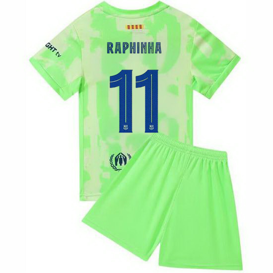 24/25 Raphinha #11 Minty Green Team Third Youth Soccer Shirt