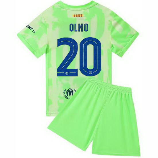 24/25 Dani Olmo #20 Minty Green Team Third Youth Shirt