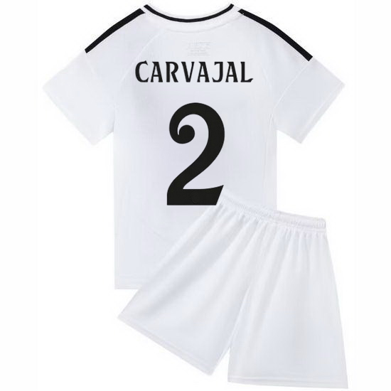 24/25 Dani Carvajal #2 White Team Home Youth Soccer Shirt