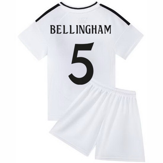 24/25 Jude Bellingham #5 White Team Home Youth Soccer Shirt