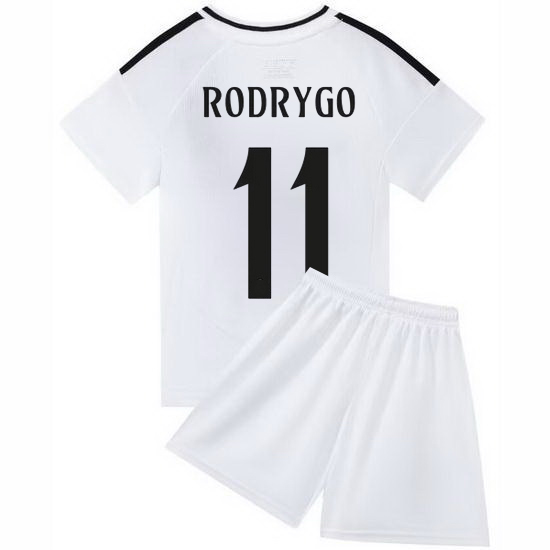 24/25 Rodrygo #11 White Team Home Youth Soccer Shirt