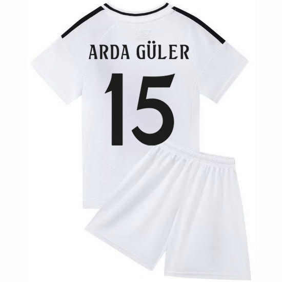 24/25 Arda Guler #15 White Team Home Youth Soccer Shirt