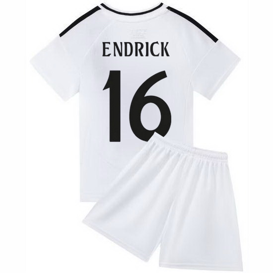 24/25 Endrick #16 White Team Home Youth Soccer Shirt