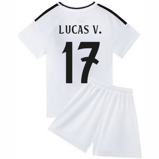24/25 Lucas Vazquez #17 White Team Home Youth Soccer Shirt
