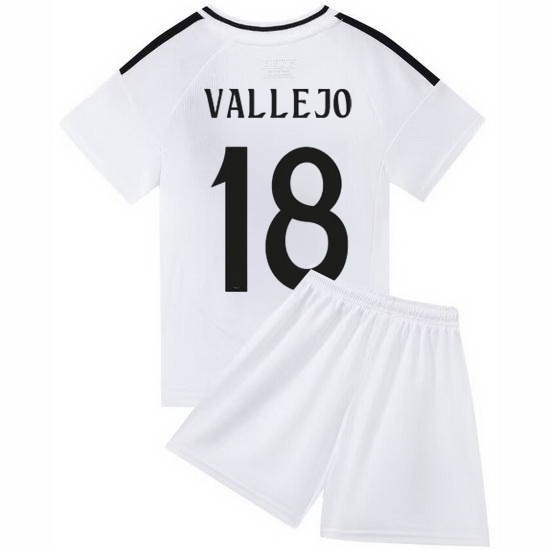 24/25 Jesus Vallejo #18 White Team Home Youth Soccer Shirt