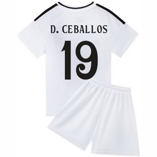 24/25 Dani Ceballos #19 White Team Home Youth Soccer Shirt
