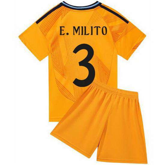 24/25 Eder Militao #3 Orange Team Away Youth Soccer Shirt