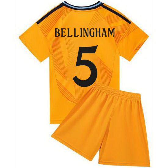 24/25 Jude Bellingham #5 Orange Team Away Youth Soccer Shirt