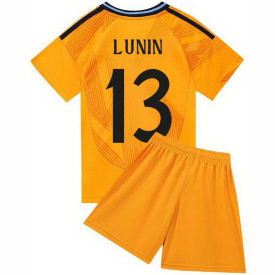 24/25 Andriy Lunin #13 Orange Team Away Youth Soccer Shirt