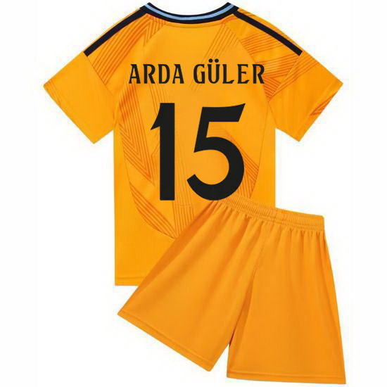 24/25 Arda Guler #15 Orange Team Away Youth Soccer Shirt