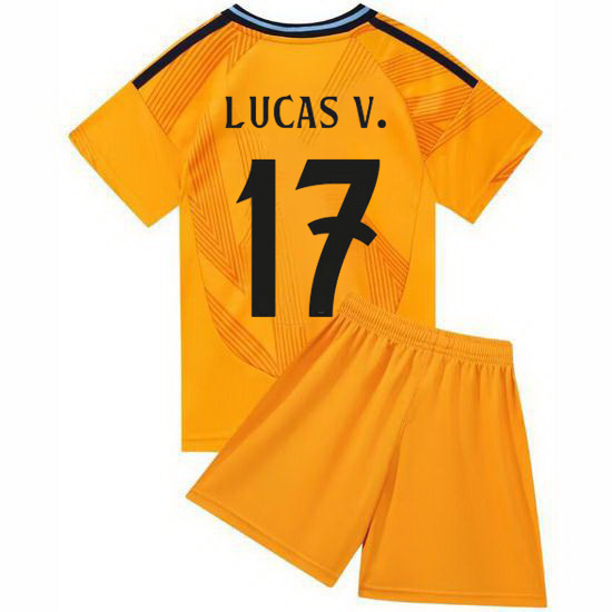 24/25 Lucas Vazquez #17 Orange Team Away Youth Soccer Shirt