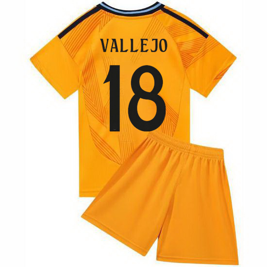 24/25 Jesus Vallejo #18 Orange Team Away Youth Soccer Shirt