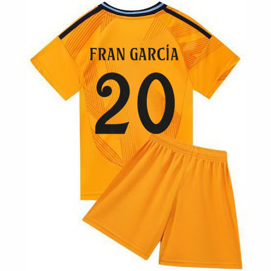24/25 Fran Garcia #20 Orange Team Away Youth Soccer Shirt