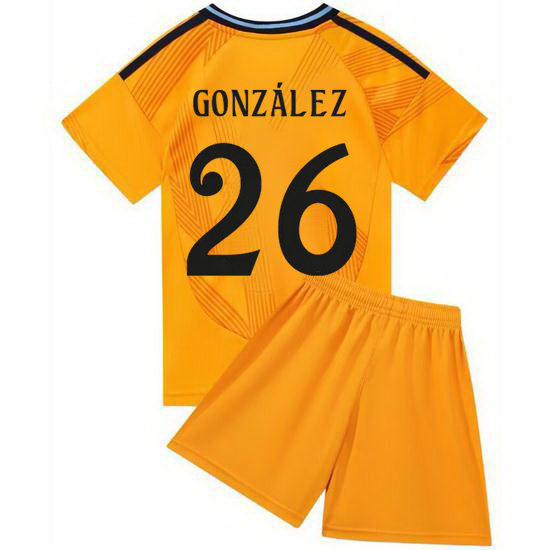 24/25 Fran Gonzalez #26 Orange Team Away Youth Soccer Shirt