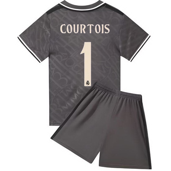 24/25 Thibaut Courtois #1 Charcoal Team Third Youth Soccer Shirt