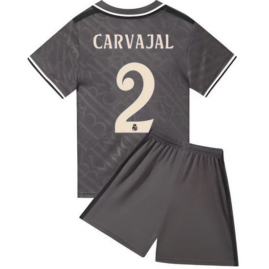 24/25 Dani Carvajal #2 Charcoal Team Third Youth Soccer Shirt