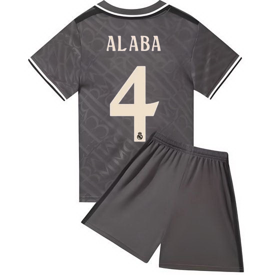 24/25 David Alaba #4 Charcoal Team Third Youth Soccer Shirt