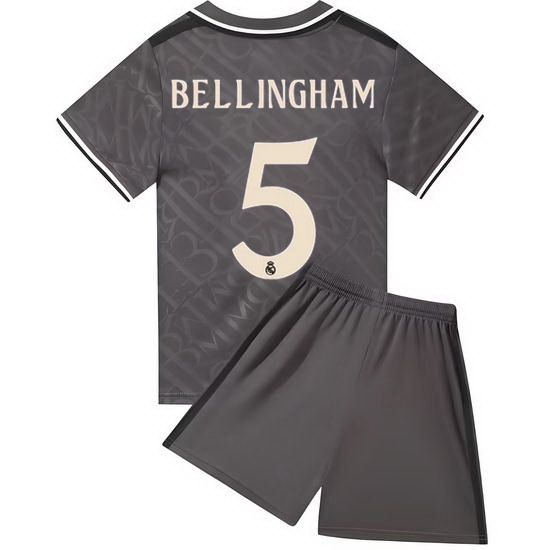 24/25 Jude Bellingham #5 Charcoal Team Third Youth Soccer Shirt