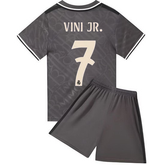 24/25 Vinicius Junior #7 Charcoal Team Third Youth Soccer Shirt