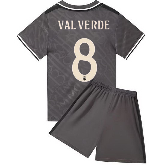 24/25 Federico Valverde #8 Charcoal Team Third Youth Soccer Shirt