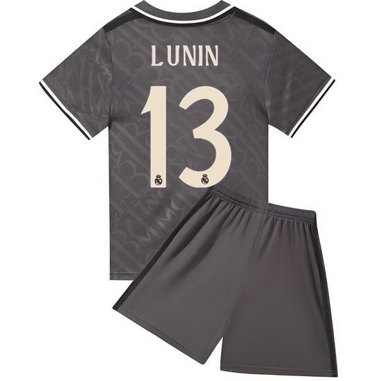 24/25 Andriy Lunin #13 Charcoal Team Third Youth Soccer Shirt