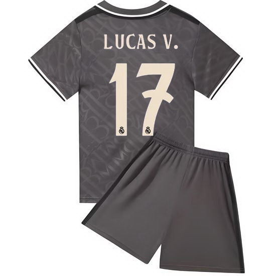 24/25 Lucas Vazquez #17 Charcoal Team Third Youth Soccer Shirt