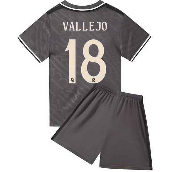 24/25 Jesus Vallejo #18 Charcoal Team Third Youth Soccer Shirt