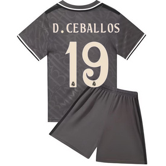 24/25 Dani Ceballos #19 Charcoal Team Third Youth Soccer Shirt