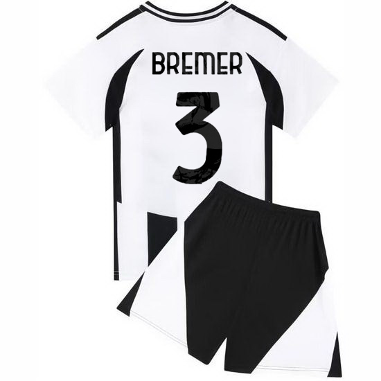 24/25 Bremer #3 White/Black Team Home Youth Soccer Shirt