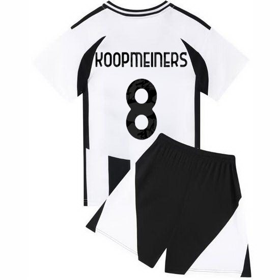 24/25 Teun Koopmeiners #8 White/Black Team Home Youth Shirt