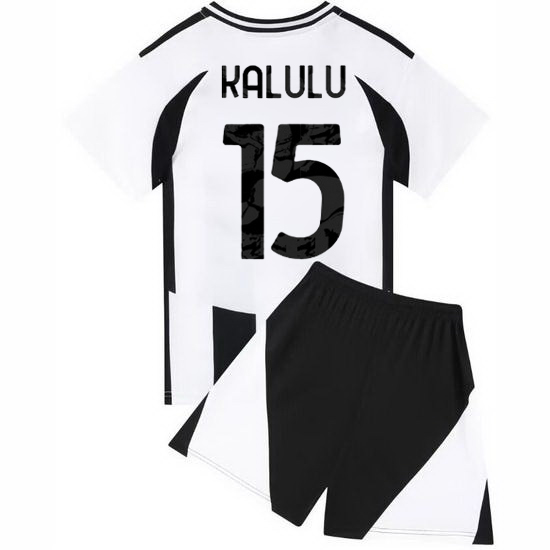 24/25 Pierre Kalulu #15 White/Black Team Home Youth Shirt