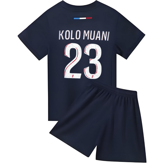 24/25 Randal Kolo Muani #23 Red/Blue Team Home Youth Soccer Shirt