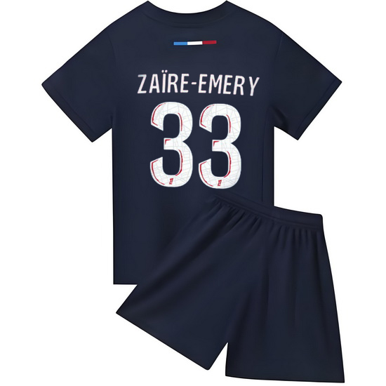 24/25 Warren Zaire-Emery #33 Red/Blue Team Home Youth Shirt