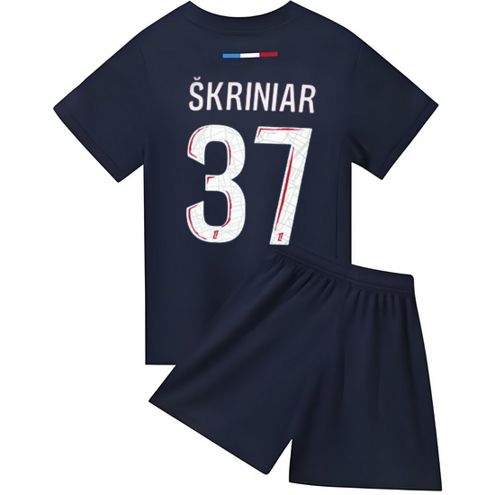 24/25 Milan Skriniar #37 Red/Blue Team Home Youth Soccer Shirt