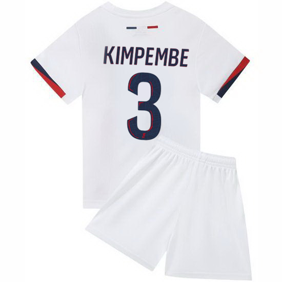 24/25 Presnel Kimpembe #3 White Team Away Youth Soccer Shirt
