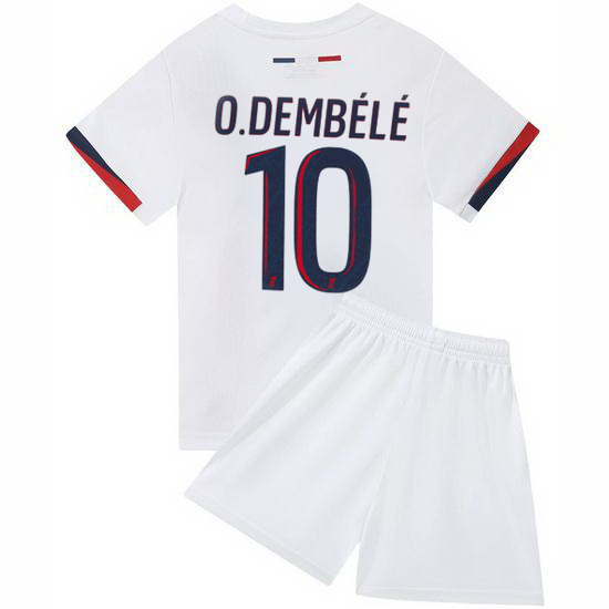 24/25 Ousmane Dembele #10 White Team Away Youth Soccer Shirt