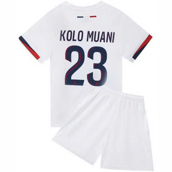 24/25 Randal Kolo Muani #23 White Team Away Youth Soccer Shirt