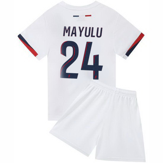 24/25 Senny Mayulu #24 White Team Away Youth Soccer Shirt