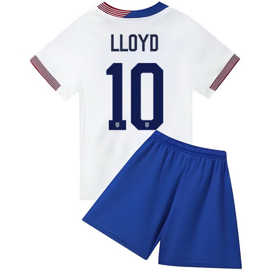 2024 Carli Lloyd #10 White USA Home Kids Soccer Jersey