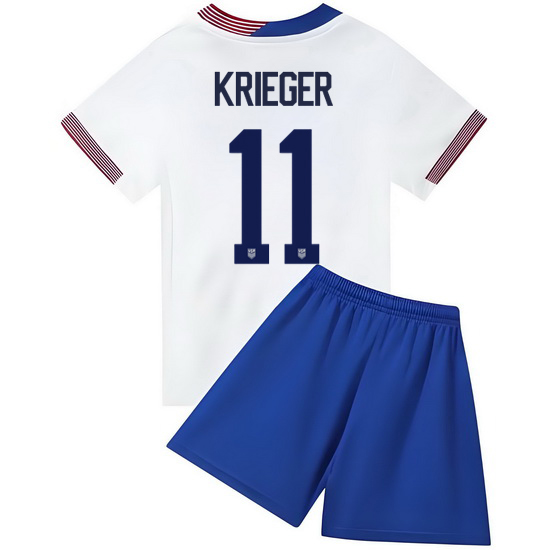 2024 Ali Krieger #11 White USA Home Kids Soccer Jersey