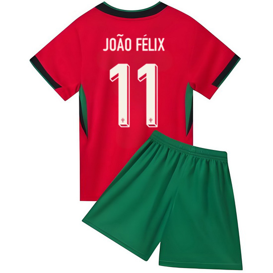 2024 Joao Felix #11 Red Portugal Home Kids Soccer Jersey