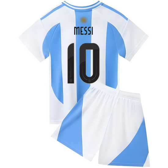 2024 Lionel Messi #10 White/Blue Argentina Home Kids Jersey