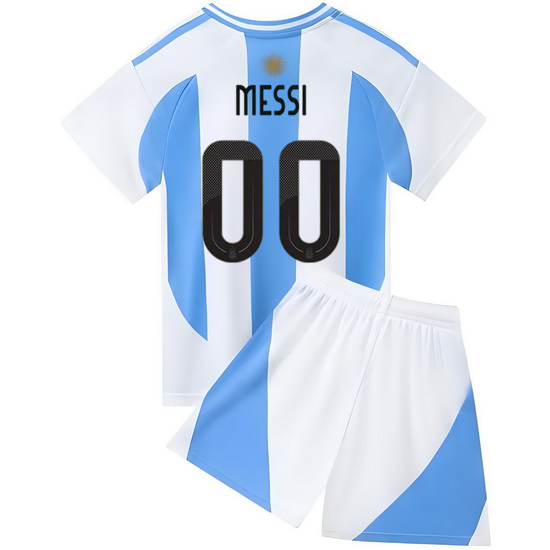 2024 Custom #00 White/Blue Argentina Home Kids Jersey